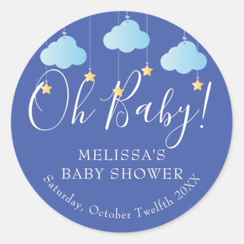 Twinkle twinkle little star Oh Baby baby shower Classic Round Sticker