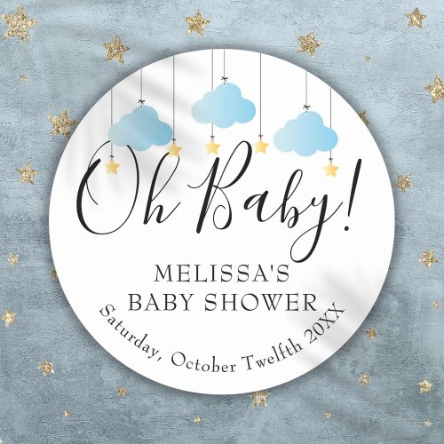 Twinkle Twinkle Little Star Oh Baby Baby Shower Classic Round Sticker