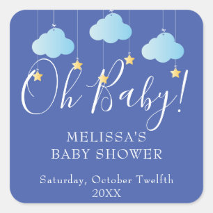 Twinkle twinkle little star Oh Baby baby shower Square Sticker