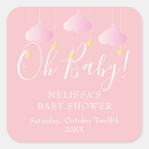 Twinkle twinkle little star Oh Baby baby shower Square Sticker