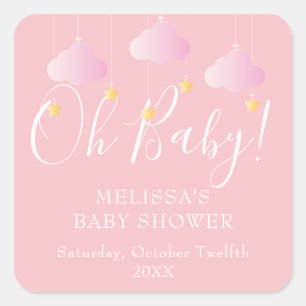 Twinkle twinkle little star Oh Baby baby shower Square Sticker