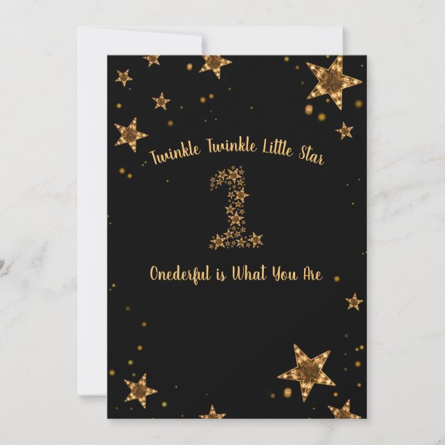 Twinkle Twinkle Little Star, Onederful Birthday Invitation (Front)