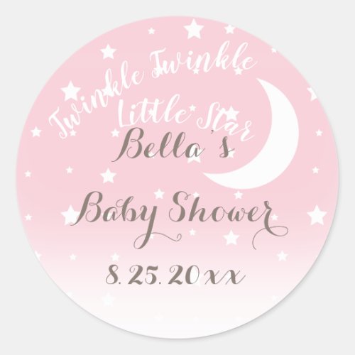 Twinkle Twinkle Little Star Pale Pink Stickers