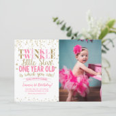Twinkle Twinkle Little Star Photo Invitation (Standing Front)
