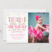 Twinkle Twinkle Little Star Photo Invitation (Front)