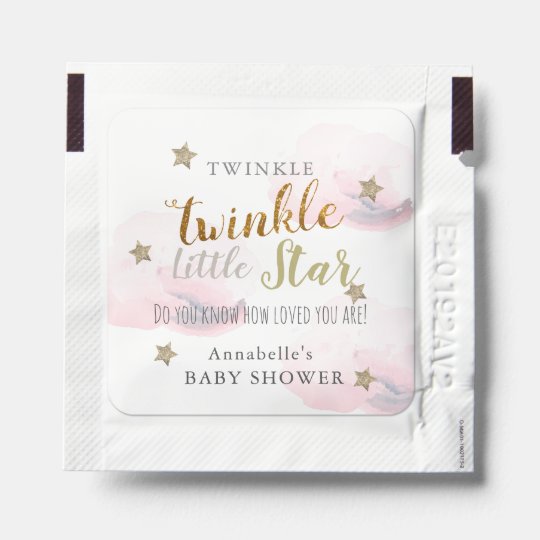 Twinkle Twinkle Little Star Pink Baby Shower Hand Sanitizer Packet