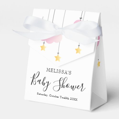 Twinkle Twinkle Little Star Pink Girl Baby Shower Favor Boxes