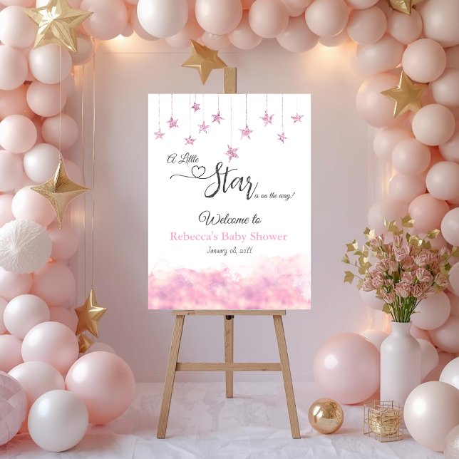 Twinkle Twinkle Little Star Pink Girl Baby Shower Foam Board (Creator Uploaded)