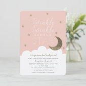 Twinkle Twinkle Little Star Pink Girl Baby Shower Invitation (Standing Front)