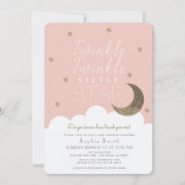 Twinkle Twinkle Little Star Pink Girl Baby Shower Invitation (Front)