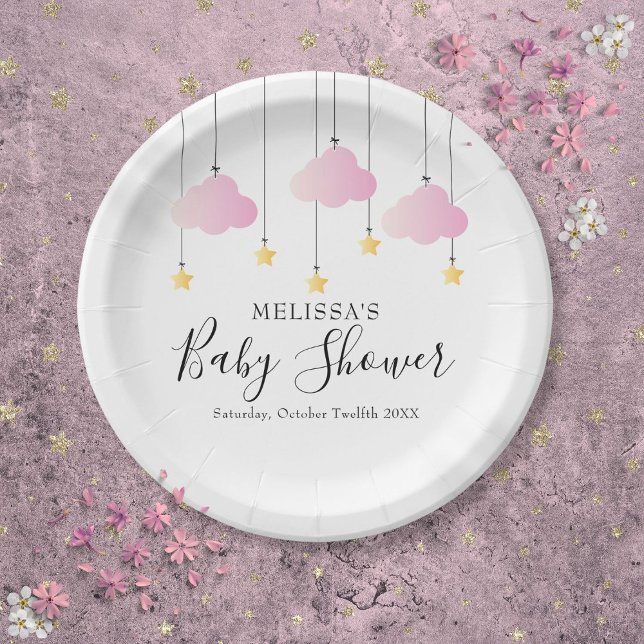 Twinkle Twinkle Little Star Pink Girl Baby Shower Paper Plates (Twinkle Twinkle Little Star Pink Girl Baby Shower Paper Plates)
