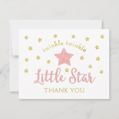 Twinkle Twinkle Little Star Pink Gold Thank You