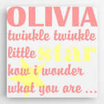 Twinkle Twinkle Little Star Pink Kid&#39;s Canvas Sign at Zazzle