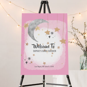Twinkle Twinkle Little Star Pink Splash Welcome Foam Board