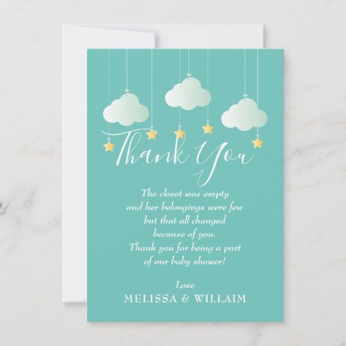 Twinkle Twinkle Little Star Poem Thank You Card