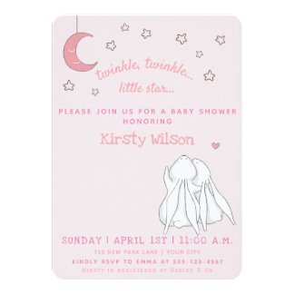 Twinkle twinkle little star - Rabbits Baby Shower Invitation