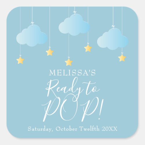 Twinkle twinkle little star Ready to POP blue Square Sticker