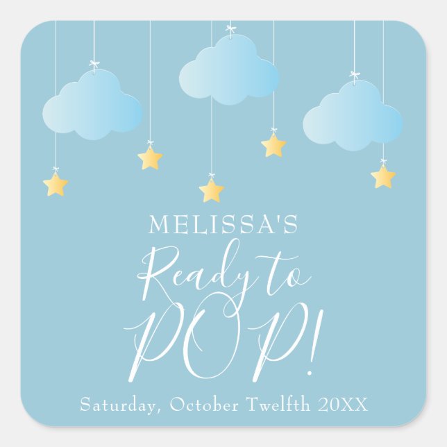 Twinkle twinkle little star Ready to POP blue Square Sticker (Front)