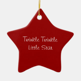 "Twinkle Twinkle Little Star" Red star ornament