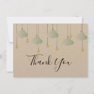 Twinkle Twinkle Little Star Rustic Boho Thank You Card