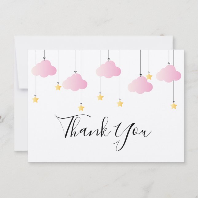 Twinkle Twinkle Little Star Rustic Boho Thank You Card (Front)
