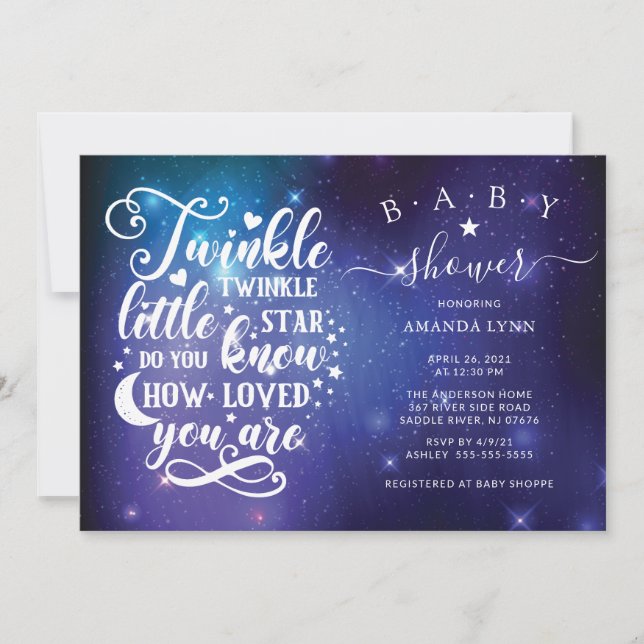 Twinkle Twinkle Little Star Shower Baby Invitation (Front)