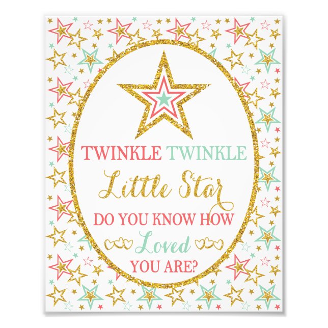 Twinkle Twinkle Little Star Sign - 8" x 10" Print (Front)