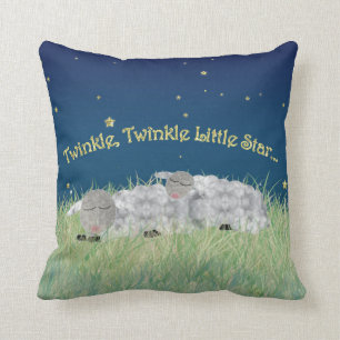 Twinkle Twinkle Little Star Sleeping Sheep Throw Pillow