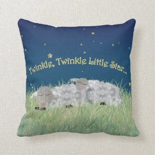 Twinkle Twinkle Little Star Sleeping Sheep Throw Pillow - 
