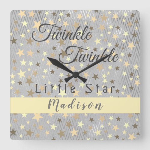 Twinkle Twinkle Little Star Square Wall Clock