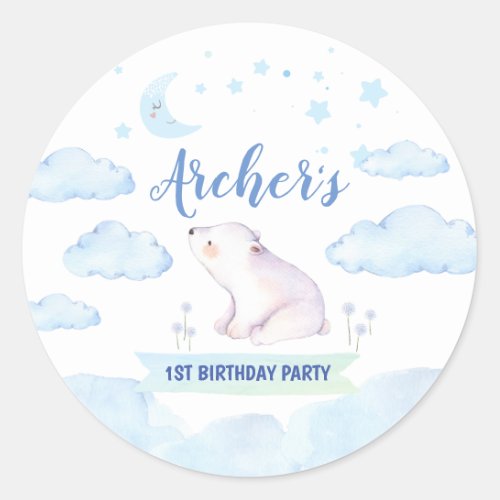 Twinkle twinkle little star sticker baby shower classic round sticker