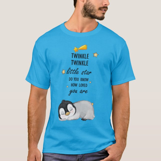 Twinkle, Twinkle Little Star Super Cute Penguin T-Shirt (Front)