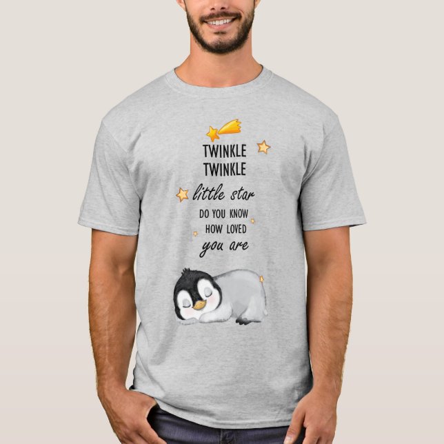 Twinkle, Twinkle Little Star Super Cute Penguin T-Shirt (Front)