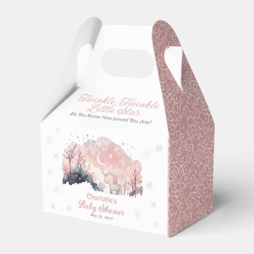 Twinkle Twinkle Little Star Unicorn Baby Shower Favor Boxes