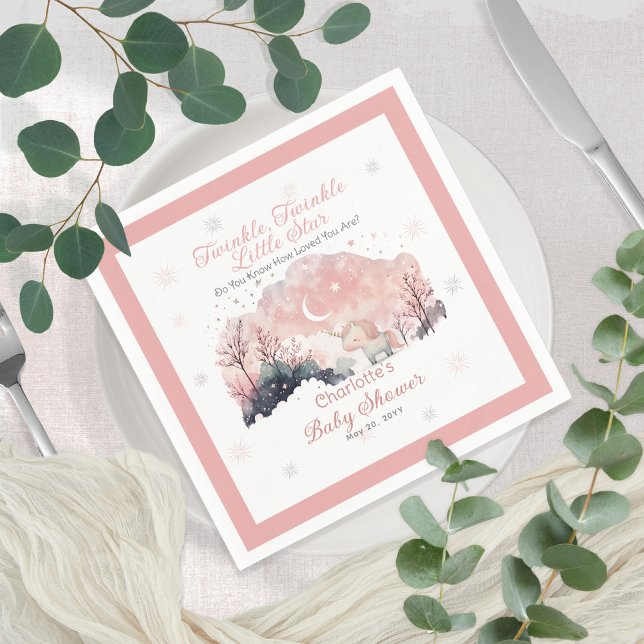 Twinkle Twinkle Little Star Unicorn Baby Shower Napkins (Creator Uploaded)