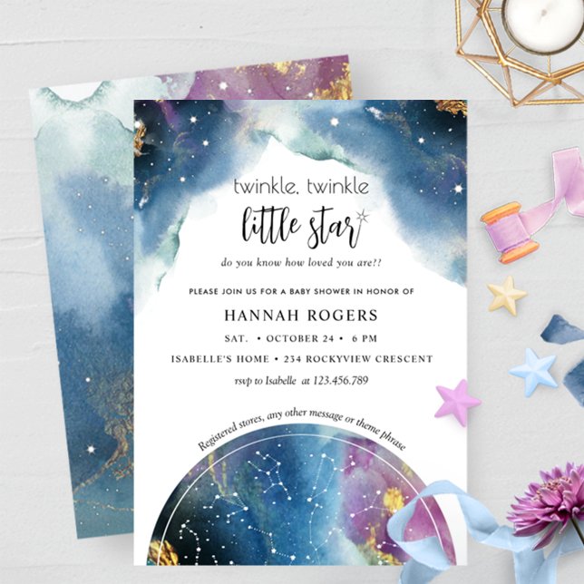 Twinkle, Twinkle Little Star Unisex Baby Shower Invitation