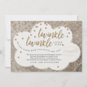 Twinkle Twinkle Little Star Unisex Baby Shower Thank You Card