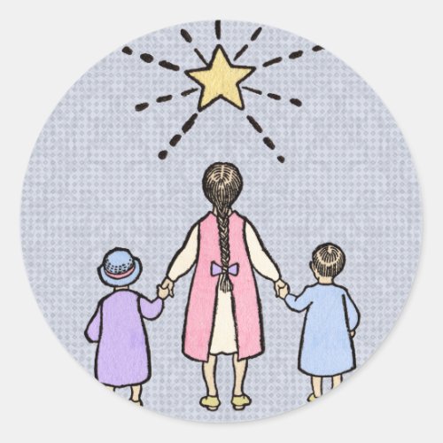 Twinkle Twinkle Little Star Vintage Nursery Rhyme Classic Round Sticker