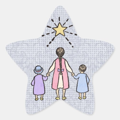 Twinkle Twinkle Little Star Vintage Nursery Rhyme Star Sticker