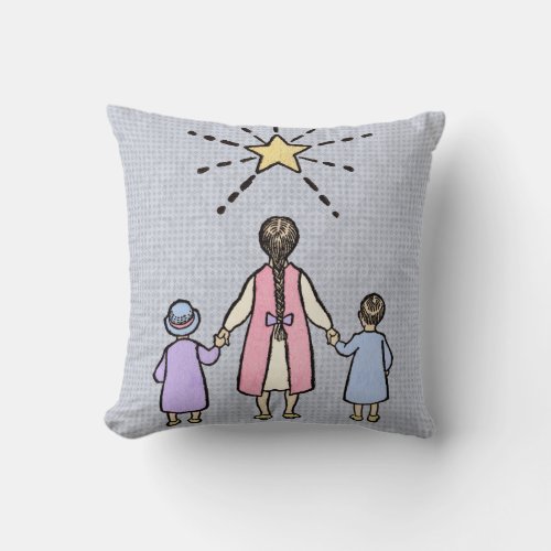 Twinkle Twinkle Little Star Vintage Nursery Rhyme Throw Pillow