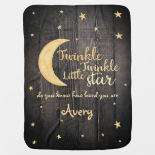 Twinkle Twinkle little star watercolor custom Baby Blanket