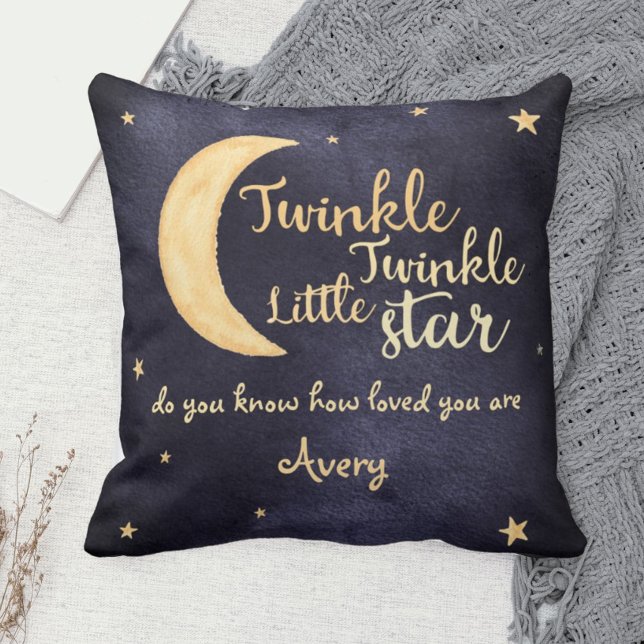 Twinkle Twinkle little star watercolor custom Throw Pillow (Creator Uploaded)