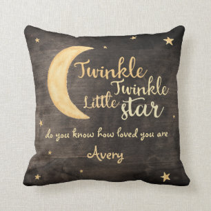 Twinkle Twinkle little star watercolor custom Throw Pillow