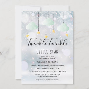 Twinkle Twinkle Little Star Winter Baby Shower Invitation