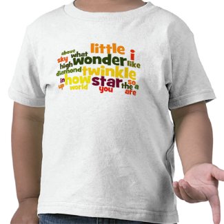 Twinkle Twinkle Little Star wordart toddler tshirt