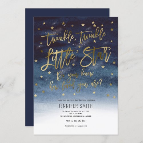 Twinkle Twinkle Little Stars Baby Shower Invitation