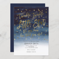 Twinkle Twinkle Little Stars, Baby Shower Invitation