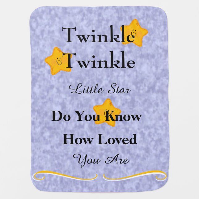 Twinkle Twinkle Little Start Baby Blanket (Front)
