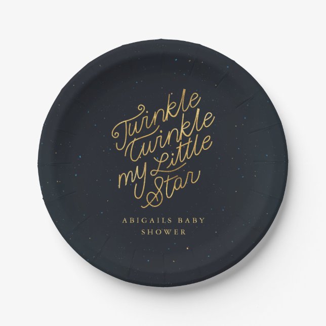 Twinkle twinkle my little star paper plates (Front)
