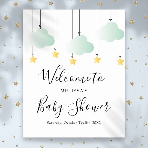 Twinkle Twinkle Neutral Baby Shower Welcome Sign